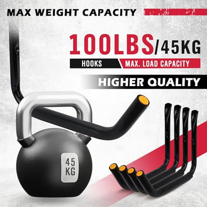SEDY 4피스 38.1cm(15인치) 45.4kg(100파운드) 튼튼한 차고 보관 후크, 카약 보관 랙 차고 후크 점보 암 카약 벽 마운트 서핑 보드 스노우보드 패들 보드 사다리 자전거용 - color: 38.1cm(15인치) 튼튼한 카약 후크 4팩