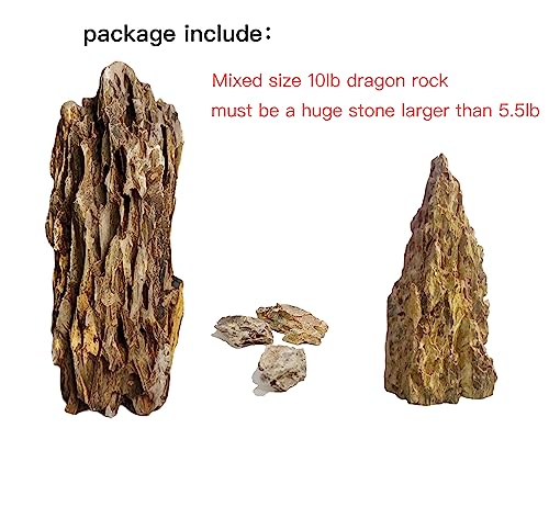AWXZOM Natural Dragon Rock Carefully Selected Mixed Sizes, Decorative Aquarium Rocks, Aquarium Stones for Fish Tank (10lb-Extra Large) - size: 10lb-Extra large