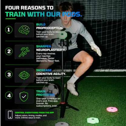 Sports Reaction Agility Lights Training Kit Improves Reaction Time & Agility for Athletes, Physical Therapists & Fitness Trainers Sports. - color: 8 Pods Reaction Lights
