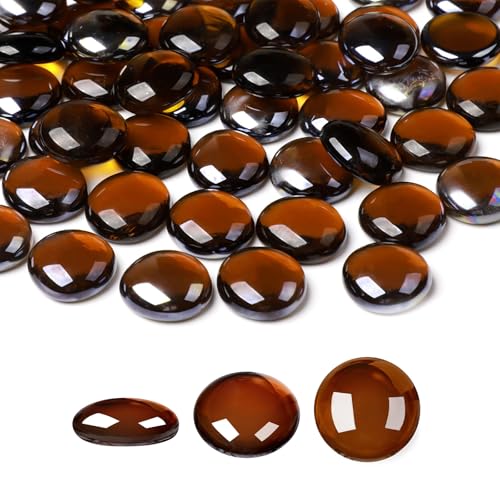 Suream Glass Rocks for Vases, 1 LB Dark Amber Marbles for Centerpieces, Glass Pebbles Marbles for Vases Fillers Fish Tank Aquarium Table Scatters DIY Crafts - color: Dark Amber, size: 1LB