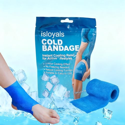 Ice Tape, Instant Cooling & Compression for Athletes No Refrigeration Needed, Self-Stick Bandage Wrap for Knee, Ankle, Wrist Pain & Swelling Relief (Blue) - color: Blue-1pack