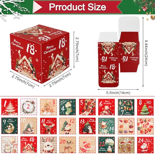ONESING DIY 2025 Christmas Advent Calendar Boxes - 24 Days Countdown Calendar Gift for Adults and Kids Christmas Colorful Cardboard Number Boxes Make & Fill Your Own Advent Calendar Boxes-24 Pcs - color: Style-G