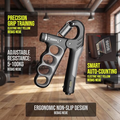 Grip Strength Trainer with Counter, Adjustable Hand Gripper Strengthener, Forearm Strengthener for Home Fitness Workout for Musicians Athletes
