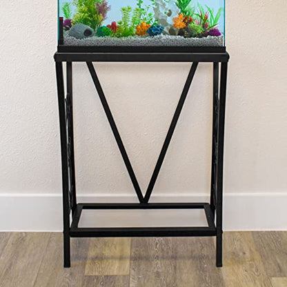 Aquatic Fundamentals 10 Gallon Metal Aquarium, 20.9" L x 11" W, Black - size: 10 Gallon