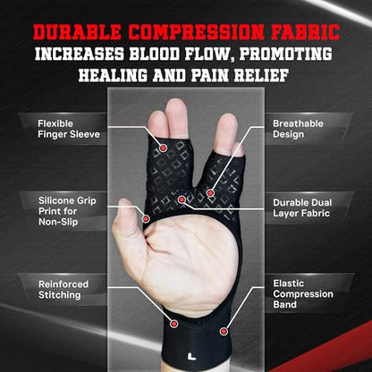 Grappz Finger Support Athletic Compression Gloves – Athletic Buddy Tape & Trigger Finger Splint Alternative – Finger Sleeve & Brace, Arthritis Pain Relief & Joint Stabilizer for All Sports, Unisex S - size: Small, style: Original Glove