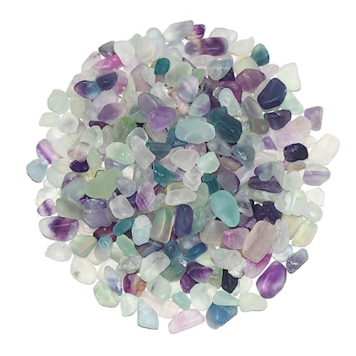 1 Lb/460g Pebbles for Indoor Plants, Bamboo, Sea Glass for Crafts, 0.2-0.35" Small Plant Pebbles for Pots Indoor Drainage, Fluorite Crystal Chips, Decorative Gravel for Aquarium, Fish Tank - color: Colorful 5-9mm
