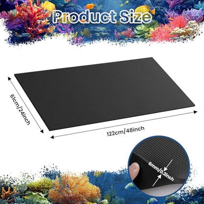 Aquarium Leveling Mat, 24 x 48 Inch Under Tank Pad, 6mm Thick Non-Slip Shockproof Fish Tank Cushion, Waterproof, Easy to Cut, Black - color: Black, size: 24 x 48in