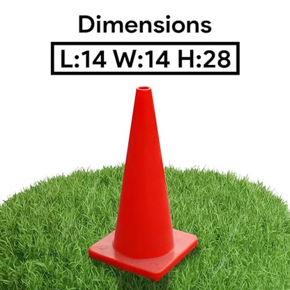 Versatyle Heavy Duty Agility Training Cones (2 in, 6 in, 9 in, 12 in, 28 in) for Sports, Kids Coaching, Multipurpose Field Marker Cones, Soccer, Basketball Drills, Bike, Motorcycle, Traffic Training - style: 28in, Orange