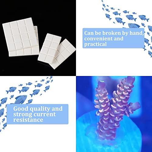 CHGCRAFT 12Pcs Ceramic Coral Frag Tiles Aquarium Coral Rack Support Bracket Aquarium Coral Base Stand Square Base Tiles Heat Diffuser Sheet for Most Aquarium Coral Fragments