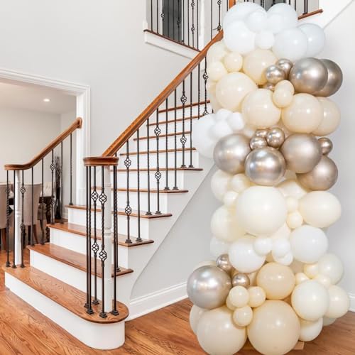 Voircoloria 66pcs White Sand Latex Party Balloons, 12inch - color: 01 Sand White, size: 12 inch - 66pcs