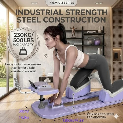 Crawling Training Machine Spine Twist & Stretch Trainer Effective Waist & Spine Workout, 3 Adjustable Height LED Counter 230kg Capacity,Detachable,for Full-Body Workout