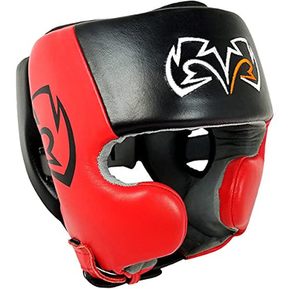 RIVAL Boxing RHG20 Traditional Headgear - Microfiber Inner Lining, Quick and Easy Adjustment, and Dual Density Foam Padding - color: Black/Red, size: Small