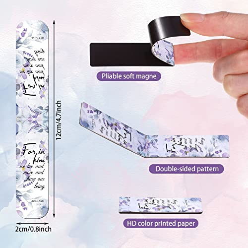 Zonon 48 Pcs Bible Verse Magnetic Christian Bookmarks for Women School - style: Stylish Style