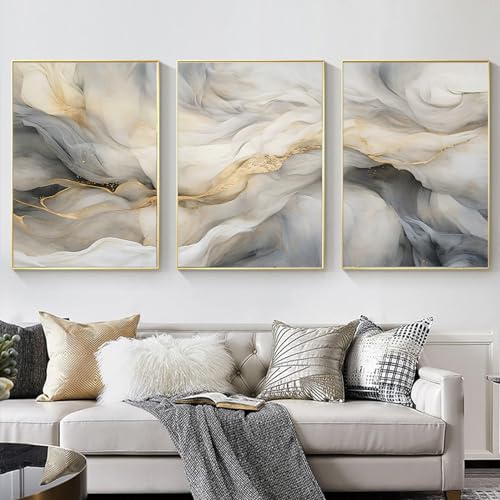 White and Grey Marble Wall Art Modern Abstract Art Beige White Canvas Painting Marble Painting Wall Decor Black Grey and White Prints Gray Beige Abstract Wall Art for Living Room 16x24inch Unframed - color: White, Beige, Grey