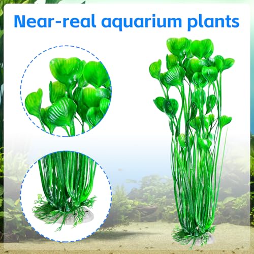 AQUANEAT 26pcs Artificial Fish Tank Plants, Multi Color Plastic Aquarium Accessories - color: Multi Color
