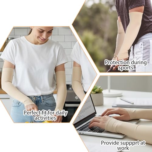 2 Pairs Protective Arm Sleeve for Thin Skin Elderly Skin Tear and Bruise, Protection Sleeves for Men and Women