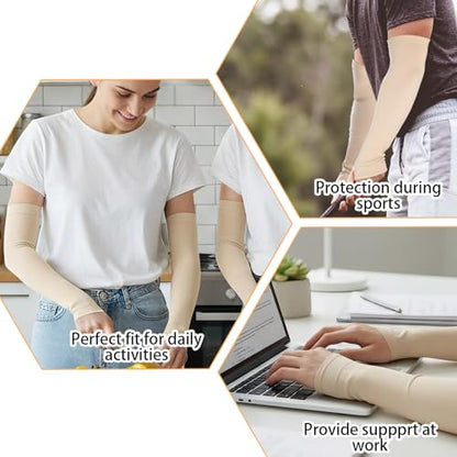 2 Pairs Protective Arm Sleeve for Thin Skin Elderly Skin Tear and Bruise, Protection Sleeves for Men and Women