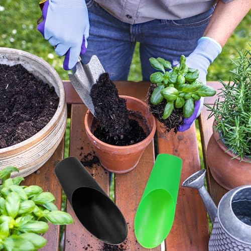 HARFINGTON Bonsai Soil Scoop 6.3" x 1.8" Plastic Colorful Mini Garden Shovel Cultivation Digging Transplanting Tools for Plant Flower Succulent Coffee Beans, Blue - color: Blue