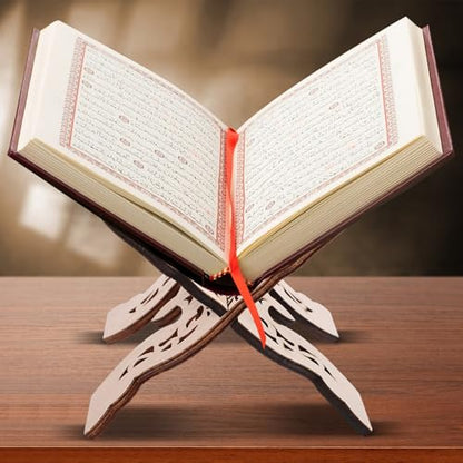 BESTYASH Detachable Wooden Book Holder Bible Stand Decorative Quran Display Rack for Islam Eid Table Reading Organizer