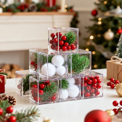 Acrylic Candy Box Clear Boxes with Lids Acrylic Display Cube Lucite Boxes for Gifts Weddings Party Favors Plastic Storage Box - size: 2.2 x 2.2 x 2.2 Inch