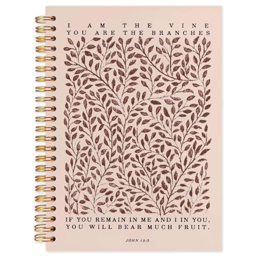 Likjad Christian Spiral Notebook Journal 5.5x8.3, Botanical Bible Scripture Journals for Writing, Religious Christian Gifts for Women, Bible Verse Hardcover Notebooks for Note Taking（Pink） - color: Botanical Bible Two