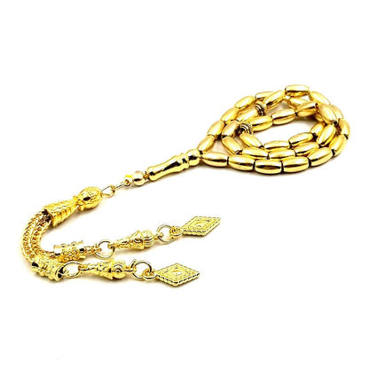 ALBASHAN Tasbih Metal gold Color 4x7mm 33 beads muslim Rosary paryer bracelet islamic gift turky Style Jewelry