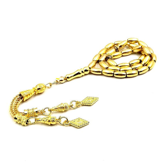ALBASHAN Tasbih Metal gold Color 4x7mm 33 beads muslim Rosary paryer bracelet islamic gift turky Style Jewelry