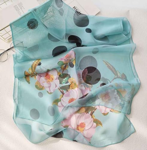 Pokeedioty Scarfs for Women Lightweight Fashion Scarves Elegant Floral Pattern Sheer Scarfs Sunscreen Shawls Wraps - color: P 051