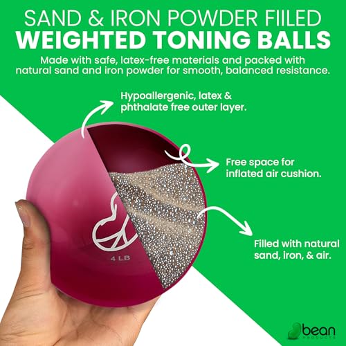 Bean Products Soft Weighted Balls for Exercise - Soft and Safe Workout Balls for Yoga, Rehab, Pilates and Fitness - Latex Free, Easy to Grip, Versatile Physical Therapy Exercise Ball - color: 2 Lbs-Pair