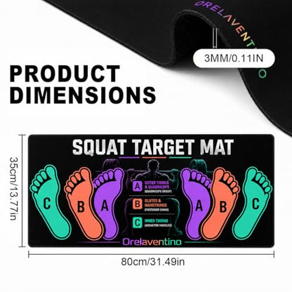 Squat Mat with Foot Position,Non-Slip Workout Mat for Squat & Leg Exercises - color: Purple Black