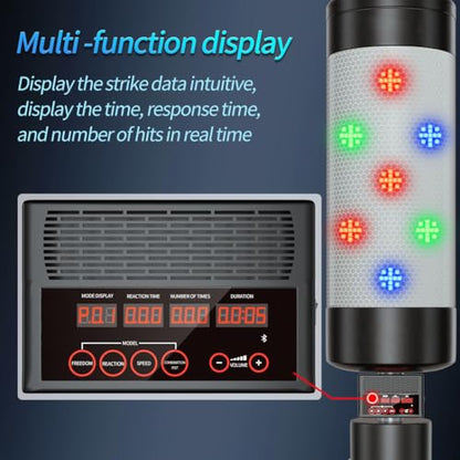 Music Punching Bag 75" with 2 Pairs of Gloves,4 Training Modes,Scoring,Light,Music,Smart Boxing Bag for Home Office Gym