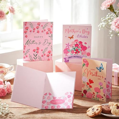 AmazingSpark 4 Set Mini Mother's Day Gift Card Book Mother's Money Holder Envelope Booklet for Cash Mom Surprise Money Card Sleeve Book Mom Party Gift for Birthday Adults Holiday Appreciation - style: Mother's Day