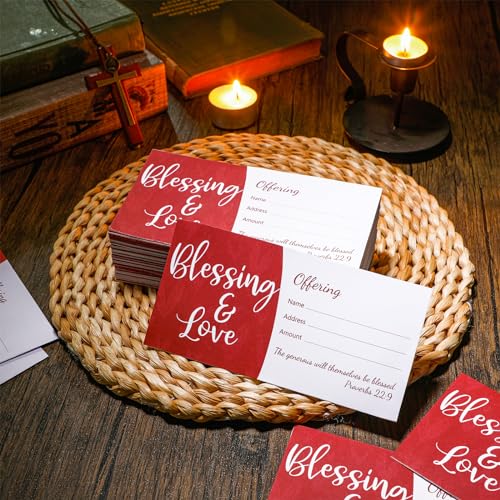 200 Pcs Church Offering Envelopes Tithe and Offering Envelopes for Church Blessings and Love Cash Envelope Bill Size for Tithes Checks and Donations