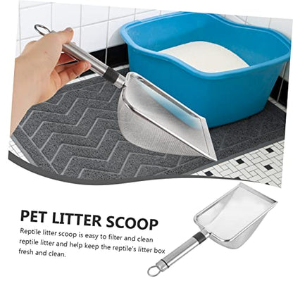 POPETPOP 3pcs Stainless Steel Reptile Sand Scoop Mesh Substrate Cleaner for Terrariums Efficient Sifting Tool for Reptile Litter for Removal and Maintenance