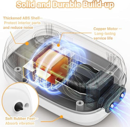 MoonOrange 3W/6W Aquarium Air Pump, Adjustable Aquarium Aerator with 2-Outlet, Super-Powerful & Quiet Oxygen Pump for Fish Tanks up to 100/200 Gallon with Full Accessories.(Upgrade Noise-Reduce) - style: 3W/AR-10 NEW