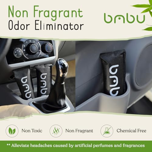 bmbu Charcoal Shoe Deodorizers - Activated Natural Bamboo Air Purifying Bag Insert for Sneakers Oder Eliminator Mini Bags -Absorber/Freshener for Gym Bag,Drawer,Closet,Car,Home, Cat Litter