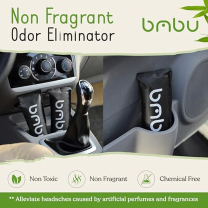 bmbu Charcoal Shoe Deodorizers - Activated Natural Bamboo Air Purifying Bag Insert for Sneakers Oder Eliminator Mini Bags -Absorber/Freshener for Gym Bag,Drawer,Closet,Car,Home, Cat Litter