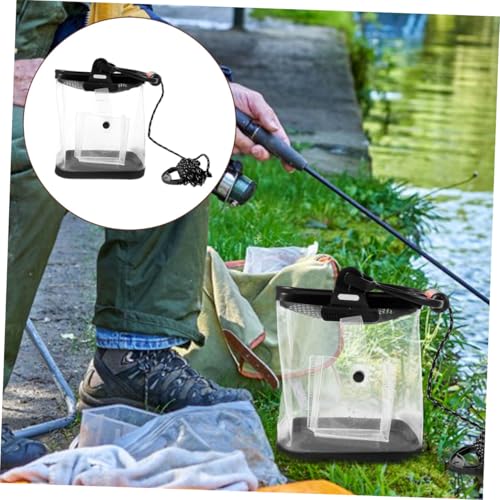 Yardwe Thick Fishing Bucket Portable Folding Live Fish Container Anti-Leak Design for Outdoor Fishing Camping