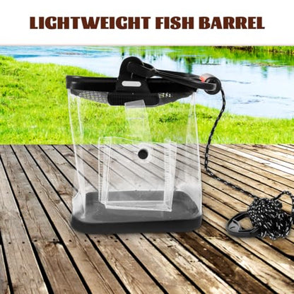 VICASKY Fishing Bucket Thickened Transparent Folding Fish Barrel Lightweight Outdoor Fishing Container with Oxygen Supply Space Saving Design for Easy Portability