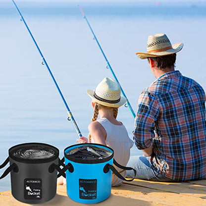 Collapsible Bucket 5 Gallon Container Folding Water Bucket Portable Wash Basin 20L - color: Black