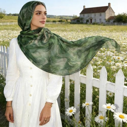Hijab Scarf for Women Fashion Printed Modal Hijab Head Wrap Scarves Lightweight Long Scarf Shawls - color: Watercolor I