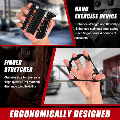 Hand Grip Strengthener,Grip Strength Trainer,22-132 Lbs Adjustable Resistance Forearm Exerciser Workout for Rehabilitation Athletes Climbers Musicians - color: black 5 pack