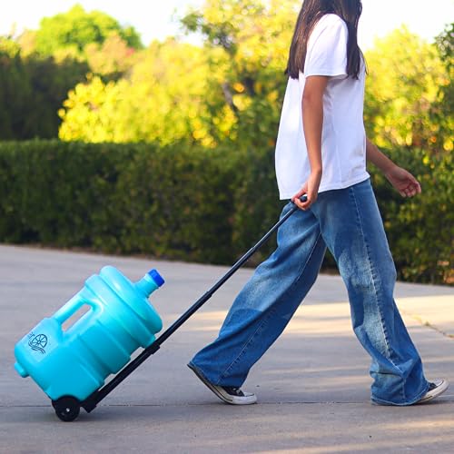5 Gallon Rolling Water Jug – Portable Hydration Container with Built-In Wheels & Retractable Handle, BPA-Free HDPE, Easy to Roll Instead of Lift