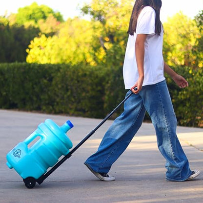 5 Gallon Rolling Water Jug – Portable Hydration Container with Built-In Wheels & Retractable Handle, BPA-Free HDPE, Easy to Roll Instead of Lift