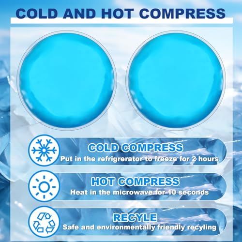 Reusable Ice Packs for Injuries, 20 Pack Round Ice Packs for Face, Gel Ice Pads Small Hot Cold Compress Ice Bag for Eyes After Surgery, Face, Wisdom Teeth, Breast Surgery - size: 2.75 Inch - 20 Pack