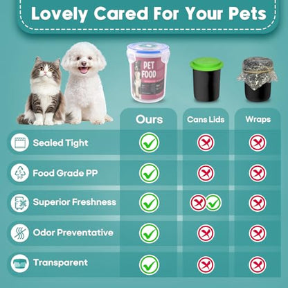 REFLYING Canned Dog Food Storage Lids Reusable Airtight Can Cover | Reusable airtight dog food can lids,Keeps wet food fresh,eliminates odor,Includes SUS 304 spoon and can opener - color: 1 Jar（L）+1 Spoon
