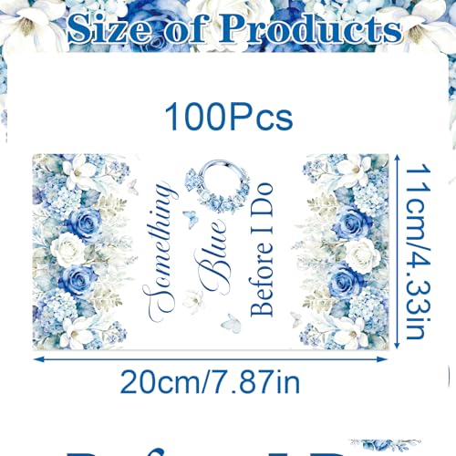 Rakuto Something Blue Bridal Shower Decorations, 100PCS Bachelorette Wedding Engagement Disposable Napkins Party Before I Do Decorations for Bachelorette Engagement Wedding (7.1 * 4.3 Inches) - style: Something Blue