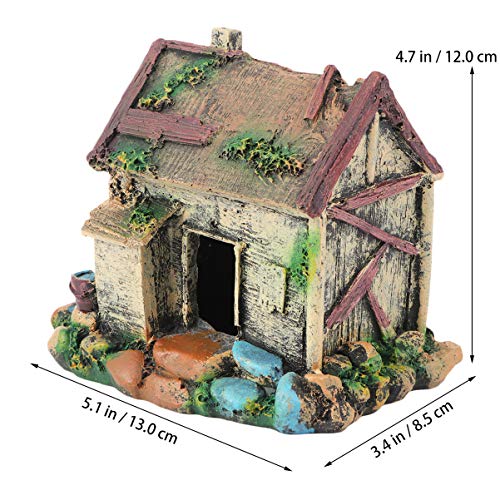 balacoo Aquarium Fish Tank Cave 5.11x3.34x4.72In Resin Fish Shelter Hideaway – Secure Hiding Spot for Stress Reduction – for Freshwater Tanks, Shrimp & Turtles