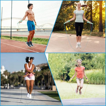 10 Pack Jump Ropes for Kids, Adjustable Jumping Ropes, 5 Colors | Lightweight Speed Rope, PVC Skipping Rope with Plastic Handles for Women, Men, Outdoor Fitness Exercise, Training, Racing