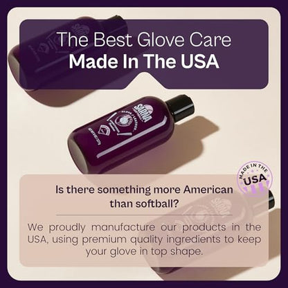 SARNA BASEBALL Glove Conditioner, Liquid, 8 Oz – Water-Based, Non-Darkening, No Sticky Residue – Glove Conditioner for Mitts, Baseball & Softball Gear Made in USA - size: 8oz Softball